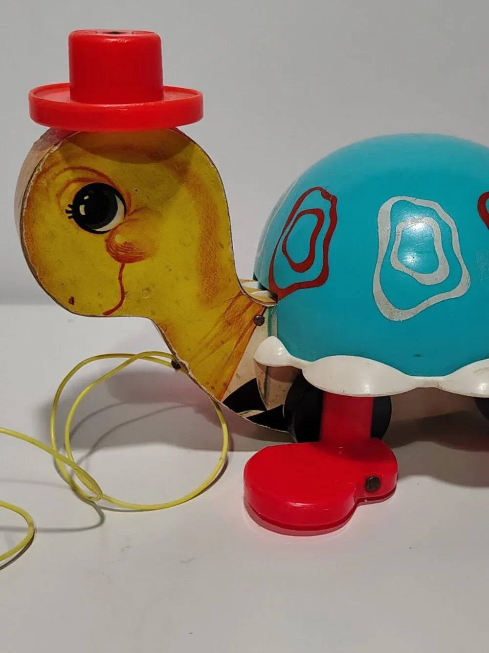 Vintage Fisher Price Tip Toe Turtle #773 Pull Toy ©1962 USA Walking Chime